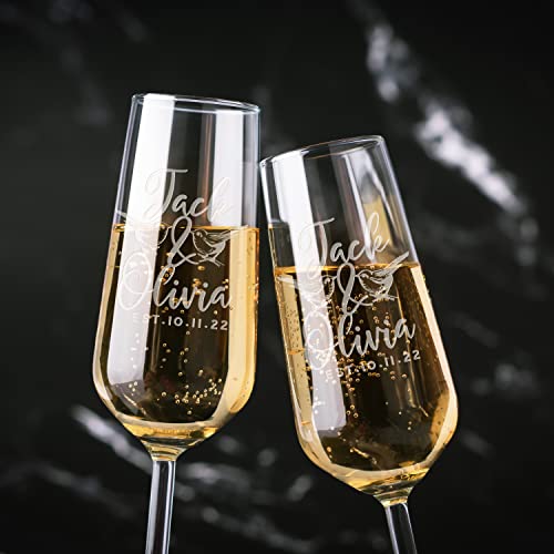 Be Burgundy Personalized Wedding Champagne Flutes