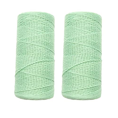 2 Rotoli 1mm Filo di ordito per Telaio in Puro Cotone da 1 mm per la Tessitura di arazzi per tappeti Artigianato Fai-da-Te Filo di ordito (Color : Grass Green)