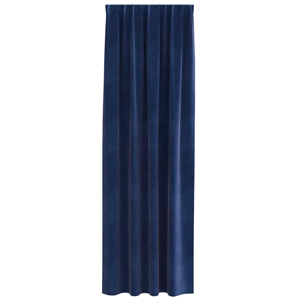 Rideaux occultants 2 pcs Bleu foncé 140 x 245 cm Velours Rideaux Bleu,4107201