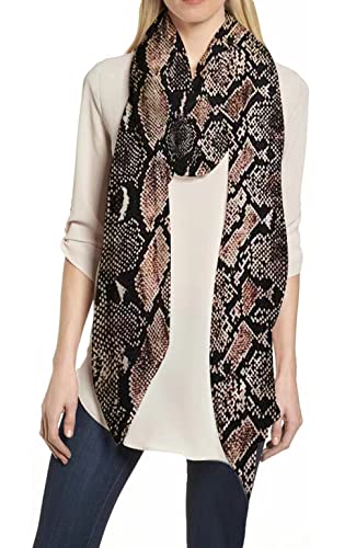 Lina & Lily Snake Print Women's Long Scarf Shawl Lightweight