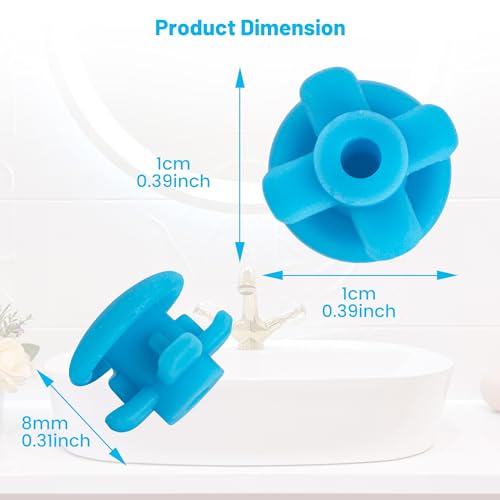Image of 6 Pcs Replacement Part Reservoir Tank Valve Rubber Gasket, Blue Washer Reservoir Plug Compatible with Waterpik Water Flossers WP900, WP112, WP250, WP300, Ultra, Nano, Traveler, VAVA, H2o (Blue)