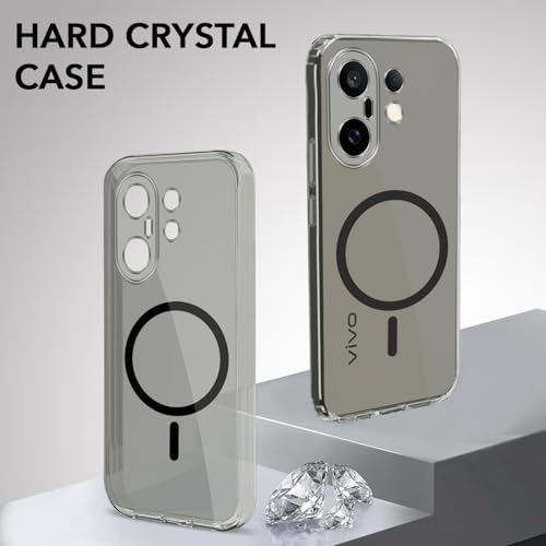 Image of Jkobi Lifetime Anti-Yellow MagSafe Compatible Clear Back Cover Case for Vivo X200 FE (Sleek Hard Crystal | Shockproof and Camera Protection)