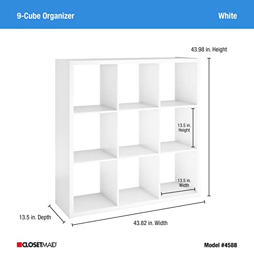 Image of ClosetMaid Decorative Open Back 9-Cube Storage Organizer, White