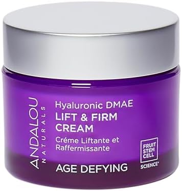 Andalou Naturals Hyaluronic DMAE Lift & Firm Skin Cream | Anti Aging Face Moisturizer With Hyaluronic Acid |Helps Reduce Fine Lines & Wrinkles | 1.7 oz