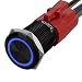 APIELE 16mm Momentary Black Push Button Switch On Off with 12V LED Angel Ring Head for 16mm 0.63