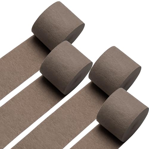 Dimgray Crepe Paper Streamers 4 rolos 100 m, pacote de flâmulas de festa para decorações de festa, p