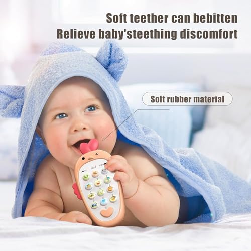 Image of Brand Conquer Cell Phone Toy with Music Sensory Learning Toys with 12 Functions with Light Music Toys for 1.5 Year Old Girl /Boys Teething Toy for Babies Infants Gifts for Kids (Cellphone Blue)