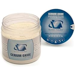 Glass Polish PRO 8.8oz (250g) Cerium Oxide - Fine-Grade Cerium Oxide Glass Polishing Powder - TREO 95% - 2.5 Microns - White - GP90003