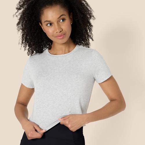 Amazon Essentials Women's Active Soft Cotton Crewneck Short Sleeve Yoga Workout Lightweight Cropped T-Shirt4