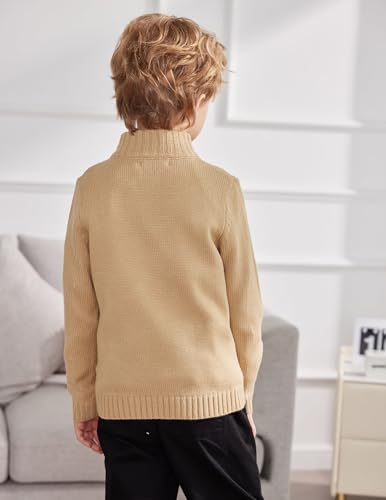 Boy's Cable Knitted Sweater Half Zip Lightweight Casual Pullovers for Kids 3-11 Years4
