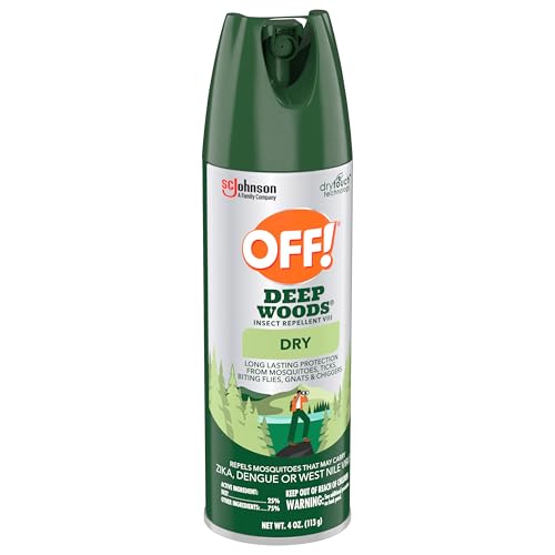 Image of OFF! Deep Woods Dry Bug Spray Insect Repellent VIII Long Lasting Outdoor Protection from Mosquitoes and Ticks 4 Ounce (Pack of 6)