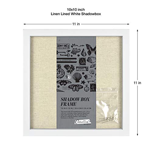 Image of MCS Linen Lined Shadow Box Frame, 10 x 10 in, White