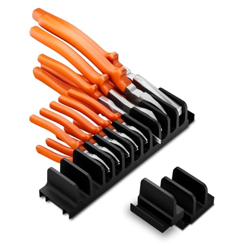 12 PCS Plier Organizer for Toolbox & Tool Drawer, Magnetic Plier Holders, Modular Tool Box Organizers for Professional Mechanics, Technicians (Black)