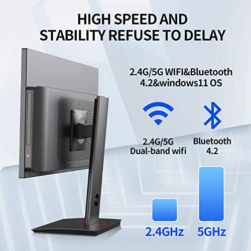 24” All-In-One Computers, Intel I7 Quad-Core Windows 11 Desktop Computer With Camera, 8G Ram 512G Ssd Ips Hd Display, Wifi Bluetooth For Home Entertainment Business Office (I7-Black) #TOP3
