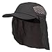 MG Taslon UV Cap with Hidden Flap - Charcoal L