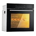24" Electric Single Wall Oven, 2.5Cu.ft Built-in Electric Convection Oven, 8 Baking Modes, with Air Frying Function, 3000w, 3D Surround Heating with Double-Layered Glass Door, Timer, Touch Control