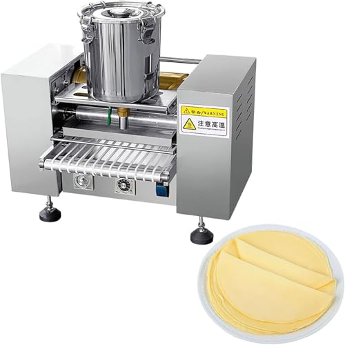 XUXIAO Máquina automática para Hacer Crepes Mille Crepe, crepera eléctrica, 200-300 Unidades/Hora, Grosor de la Masa Ajustable de 0,4-1,2 mm, para Crepes Mille Crepe de 6/8 Pulgadas 8in