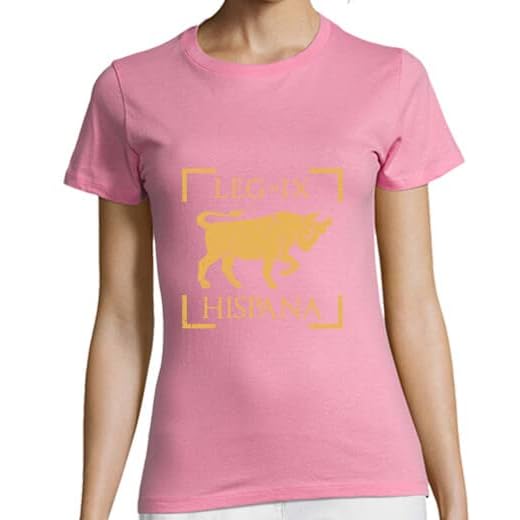 latostadora Camiseta Manga Corta Legio IX Hispana Taurus Emblema Legión para Mujer - Rosa S - Ref. 2740306-P