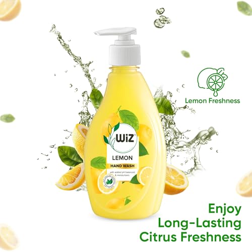 Image of Wiz Lemon Handwash Liquid Soap Dispenser Bottle - 450ml | Germ Protection | Hand Wash with Added pH-Balanced & Moisturizers for Soft & Gentle Hands | Suitable for all Skin Types