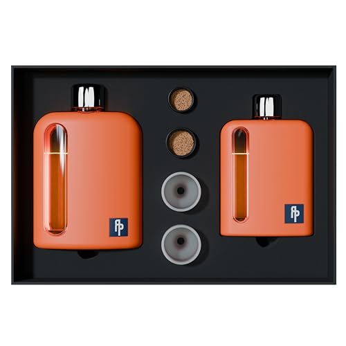 Ragproper Petaca moderna de cristal para hombre, forro de tapa de corcho y silicona, agarre firme, bordes curvos, botella cubierta de silicona duradera para whisky, licor, sprits, 100 ml individual +