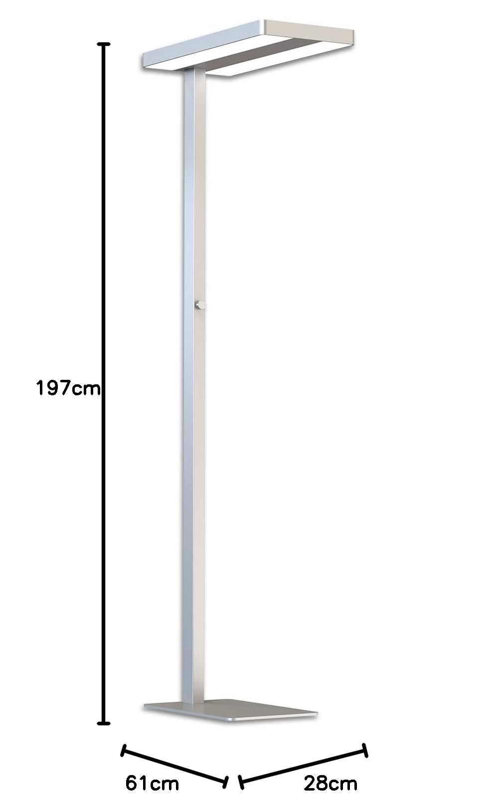INNOVATE LED Stehlampe Büro Dimmbar 7500lm UGR< 19 80W Deckenfluter Silber | Tageslichtlampe Schreibtisch Stehlampe Dimmbar I Stehlampe LED Home Office Schreibtische & Arbeitsplätze Stehlampen