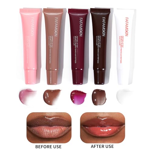 Lip Jam Hydrating Lip Gloss | Glitter Glossy Plumping Lipgloss | High Shine Glass Finish Nude Colors Shiny Jelly Liquid Lipstick for Women and Girls (5 Colors Set) - Image 5