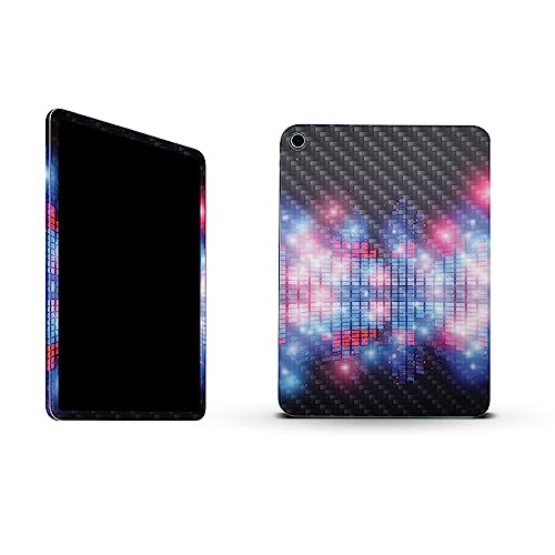 Image of MightySkins Carbon Fiber Skin Compatible with Apple iPad 10.9 inch 10th Gen (2022) Full Wrap Kit - Neon Eq | Protective, Durable Textured Carbon Fiber Finish | Easy to Apply | Made in The USA