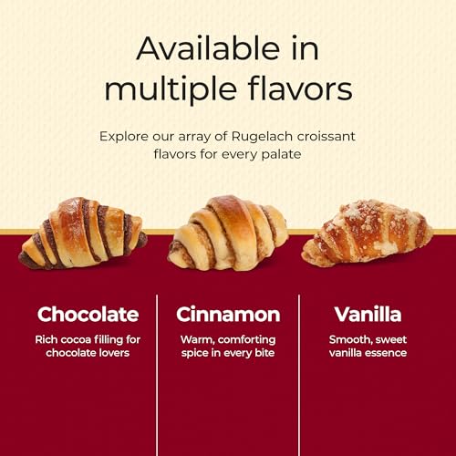 Cinnamon Rugelach | Dairy-Free, Nut-Free, OU Kosher-Certified Mini Croissants | Breakfast Pastry | Coffee and Tea Snack | Bakery Fresh Pastries - 14 oz. | Reisman's Bakery