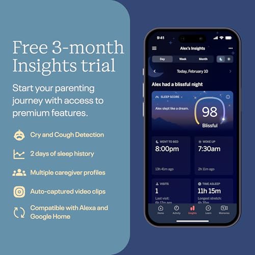 Nanit Smart Baby Monitor with Floor Stand — 1080p HD Wi-Fi Camera, Sleep Tracking & AI Insights — view 4