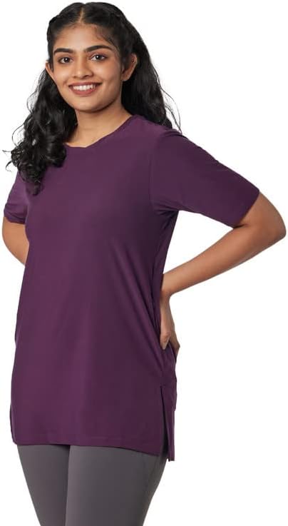 BlissClub Women The Breezy Kur-Tee | Top with Side Slits | BreezeFlo Fabric | Activewear for Women