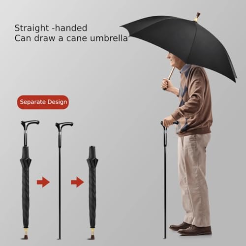 Parapluie extractible léger et résistant à la pluie avec canne intégrée - 4