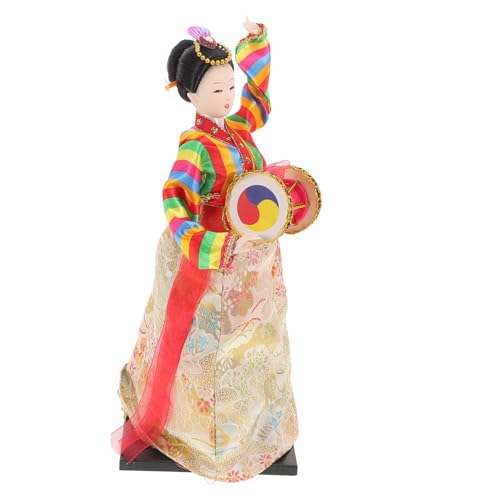 GETAJGHSD Coreano Muñeca Hecha A Mano Chica Coreana Decoración Tradicional Coreana Muñeca Hanbok Chica Estatua Kimono Estatuilla Muñeca Asiática Estatuilla Muñeca Asiática Tradicional