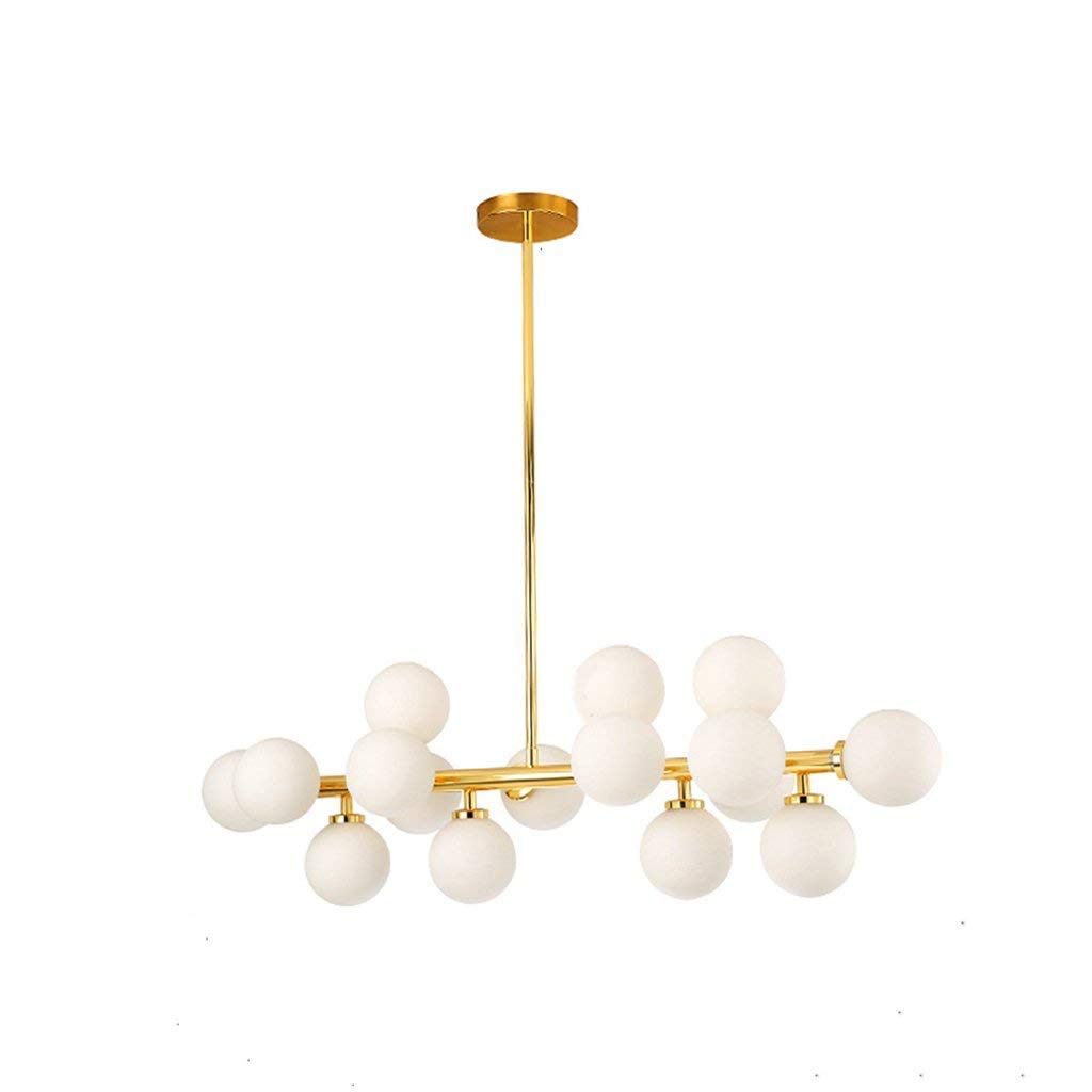 PLLP Household Chandelier, Crystal Palace Ceiling Lamp, Wrought Iron Wall Lamp Nordic Magic Beans Glass Ball Chandelier Personality Creative Gold Living Room Dining Room Bedroom Clothing Store Cafe