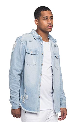 Image of VICTORIOUS Men's Distressed Denim Jacket