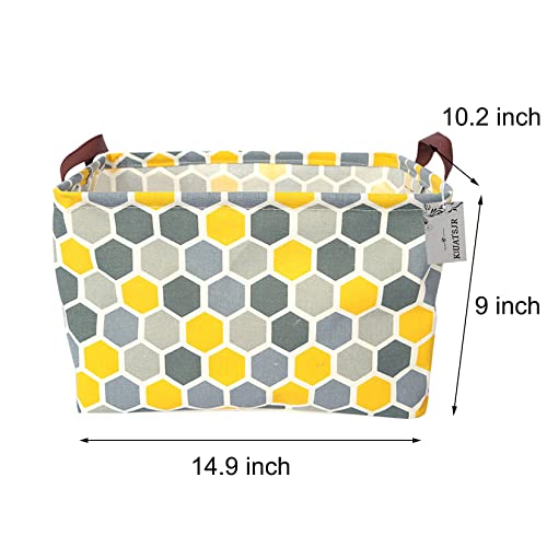 Image of Rectangle Storage Basket Cute Canvas Organizer Bin for Pet /Children Toys, Books, Clothes Perfect for Rooms /Playroom (Lozenge)