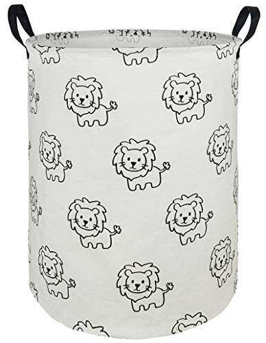 KUNRO Toy Bin Waterproof storage organizer for Nursery Hamper Home decor Closet Kids Bedroom Laundry Baby Gift Shelf Baskets (lion)