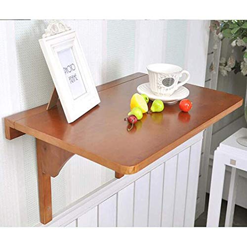 Table murale bureau pliant flottant marron chambre 100x50
