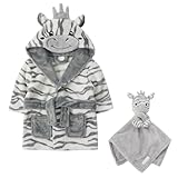 Baby Dressing Gown Comforter Set, Neutral Baby Clothes Gift Set for Boys and Girls, Perfect for Gender Reveal, and gift Hamper 0, 6 Months, Zebra