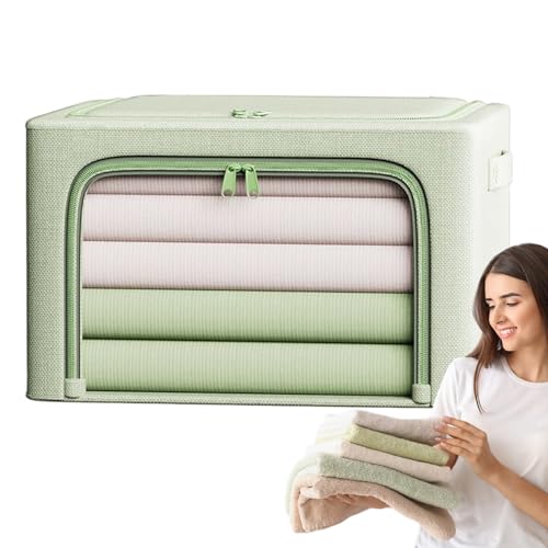 Cajas De Almacenamiento Para Ropa | Cajas Organizadoras De Armario 24 Litros | Cesta Con Cremallera Apilable Para Organización De Armario, Mudanza, Debajo De La Cama, Dormitorio, Lavandería, Garaje Y