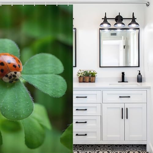 Rideau de douche coccinelle en polyester imperméable 140x183cm