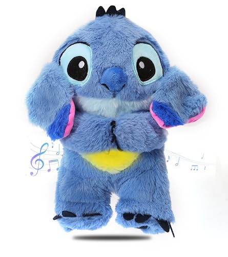 MOTIONFREE The Stitch - Animales de peluche y osos de peluche con detalles sensoriales, luces musicales y movimiento de respiración rítmica