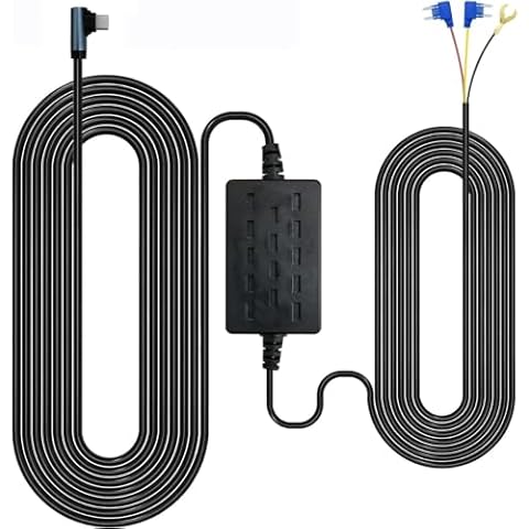 BESTSEE Dash Cam Hardwire Kit, Acc Hard Wire Car Camera Charger Cable Kit 12V- 24V to 5V Car Dash Camera Charger Power Cord with Battery Drain Protection(10.5Ft) Cover