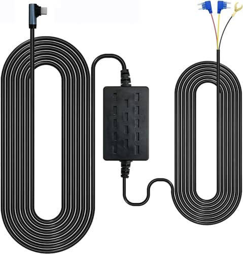 GKU Hardwire-Kit Tipo C, Cable de Carga de Coche de 3,5 Metros, monitorización de Aparcamiento con protección de Baja tensión, 12V- 24V a 5V 3A(para D700 D600pro D900 Dash CAM)