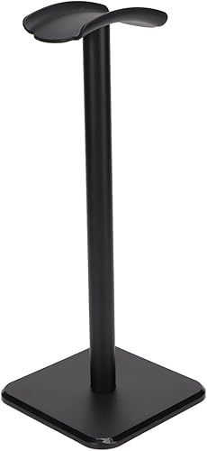 Soporte para auriculares, soporte para auriculares para juegos con barra de soporte de aluminio, reposacabezas flexible, esquina redondeada, base