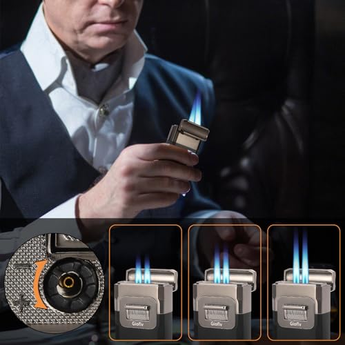 Encendedor de antorcha doble llama recargable miniatura 5