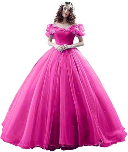 Women's Off Shoulder Quinceanera Ball Gowns Masquerade Princess Long Prom Formal Evening Party Dress