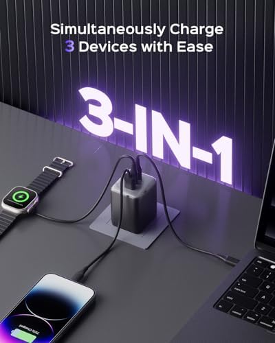 wegear 100W USB C Charger Block, 3-Port Wall Charger Fast Charging