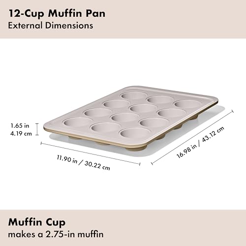 Image of OXO Good Grips Non-Stick Pro Ceramic Coated Metal Bakeware 12 Cup Muffin Pan - Biscuit
