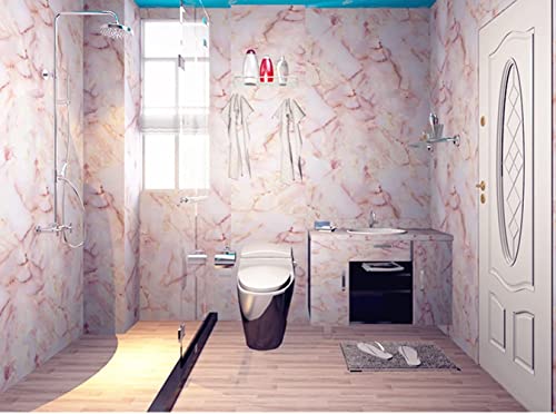 Image of NAREVAL Pink Marble Wallpaper Oilproof Waterproof - Self-Adhesive Wall Stickers Heat Resistant Marble Contact Paper for Marble (Pink Marble K10 60 * 200 Cm) (Pack of 5)