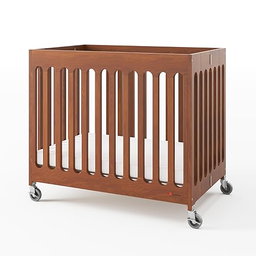 Foundations Boutique Folding Baby Crib with Mattress